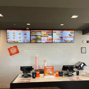 the menu of a fast food restaurant