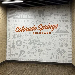 Nice wall art representing a Colorado Springs Whataburger location.