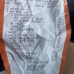 Charged .35 cents for a small water after ordering a large.