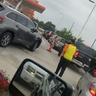 Miserable!!! This line for shake n onion rings!!