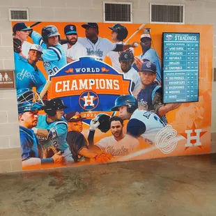 Mural of former Hooks players that won a World Series with the Houston Astros in 2022