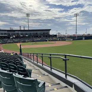 Down the line view (best spot to catch foul balls!)