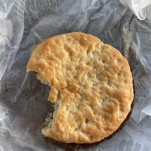 Hard biscuit with sausage