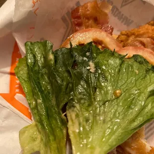 a piece of lettuce in a wrapper