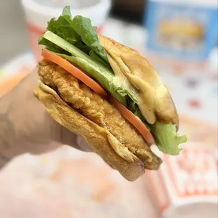 FREE chicken sandwich with my coupon on the Whataburger app!