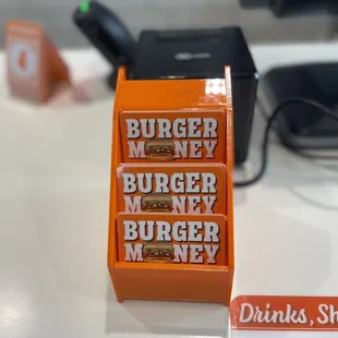 a box of burgers on a counter