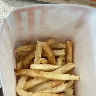 Dry, hard, day old French fries!