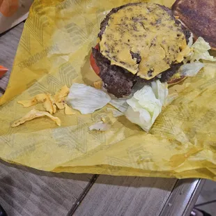 Kind of hard to get that off of the burger now! Had to throw away that complete patty.