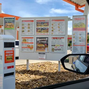 a menu for a fast food restaurant
