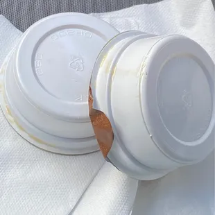 Sticky-sticky syrup, I had to wipe off the hair. I was already sick from the hash browns.