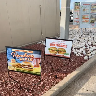 a sign for a fast food restaurant