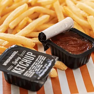 french fries and ketchup