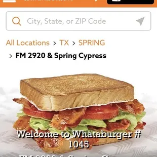 Whataburger marketing photo of BLT