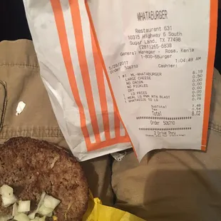 Clearly says no onions on receipt . Didn't even get tomatoes .