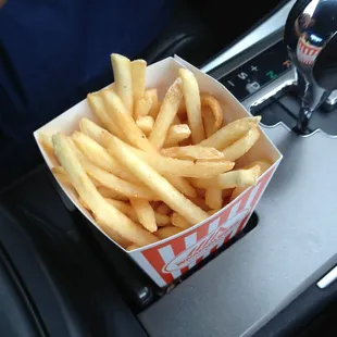Love the fact that their fries fit in my cup holder in the car! Convenient. :D