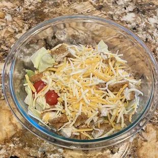 My homemade delicious salad with Whataburger chicken tenders