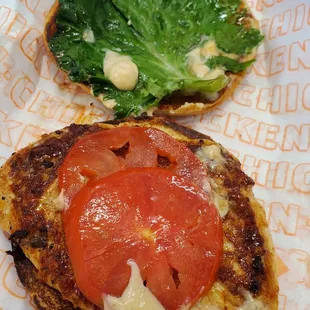 Inside their chicken sandwich