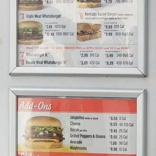 a menu for a fast food restaurant