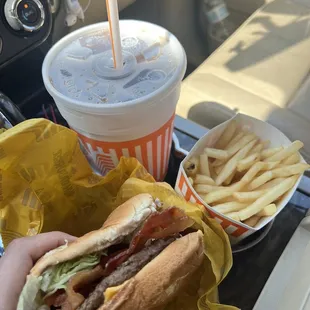 Bacon and #5 Bacon &amp; Cheese Whataburger Whatameal