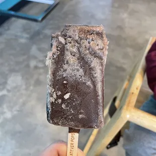 A freezer burnt chocolate sea salt