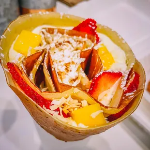 Mango Mille Crepe + Strawberry