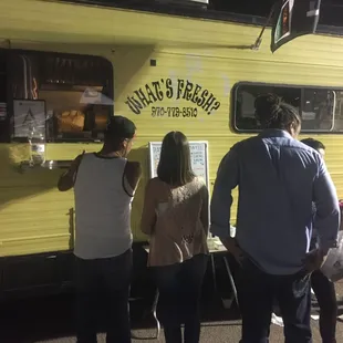 Long line (not unusual!) @ What's Fresh at First Friday, downtown party in Phoenix.  Yum!