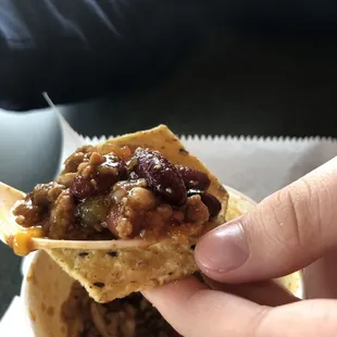 Chili on tort is chips