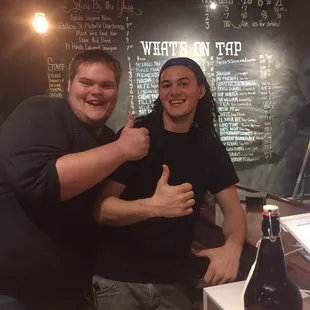 Awesome and knowledgable bartenders! Jacob and Matt :)