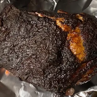  piece of meat on a piece of tin foil