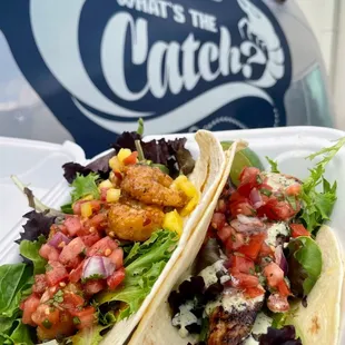 two tacos on a plate