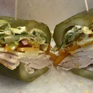 two halves of a sandwich