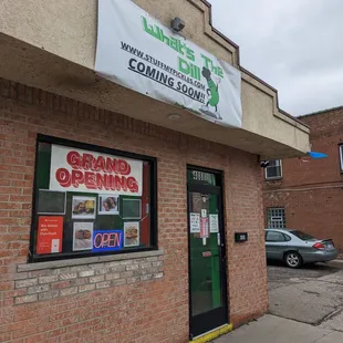 the front of a business