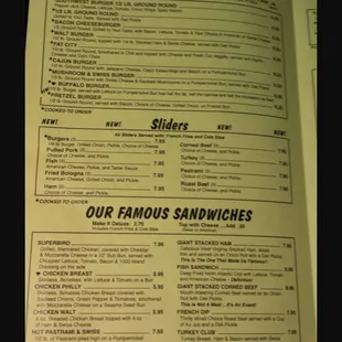 sushi and sashimi, menu