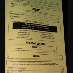 menu