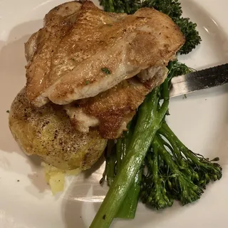 Crispy Brick Chicken Thighs Dinner