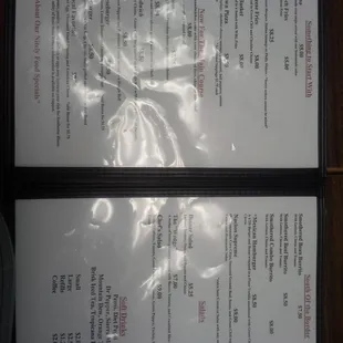 Here is the menu.