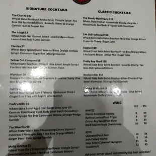 Drink menu. I had The Silverfox it was good.