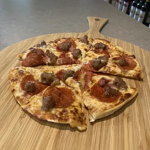 pepperoni and sausage pizza