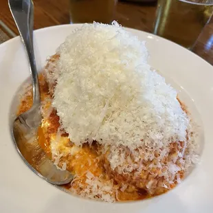 Meatballs--juicy and piled high with cheese