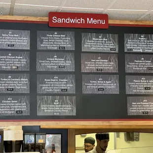 Sandwich Menu