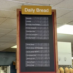 Bread Menu