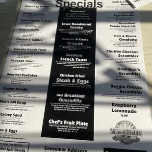 menu