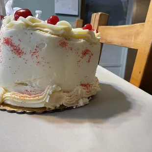 Lop sided cake.