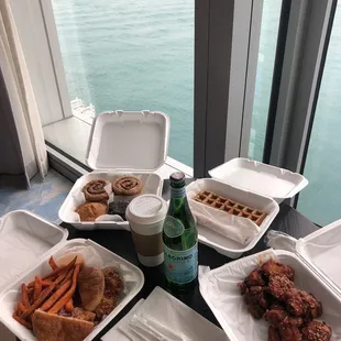 Spicy Chicken Sandwich Sweet Potato Fries Cinnamon Roll Brownies Scones Spicy Chicken &amp; Waffle