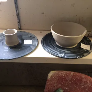 My two pieces.... messed up the first piece so I got a small "garlic holder" but Tracy made sure my bowl turned out great!!!