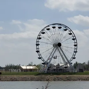 View of Ferris wheel from Wheeler Park, across the Oklahoma River