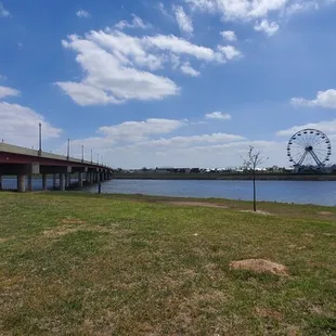 Oklahoma River, overpass, and Ferris wheel