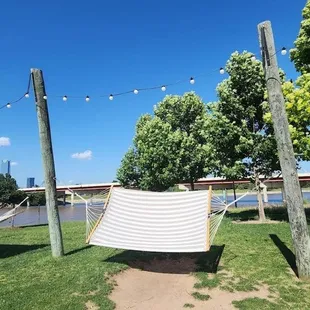 Awesome hammocks with string lights.  I&apos;m sure it&apos;s spectacular here at night.