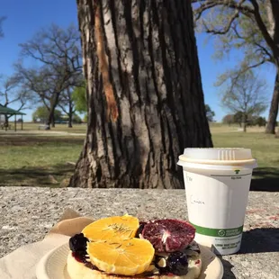 Gourmet toast, americano, big fat tree, and my lover of 27 years. My kind of Saturday.