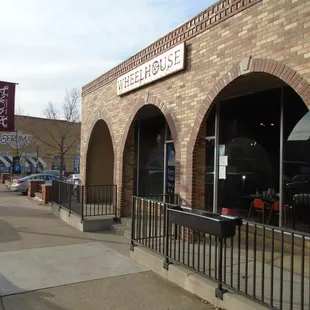 Outside of the restaurant, view looking northwest.